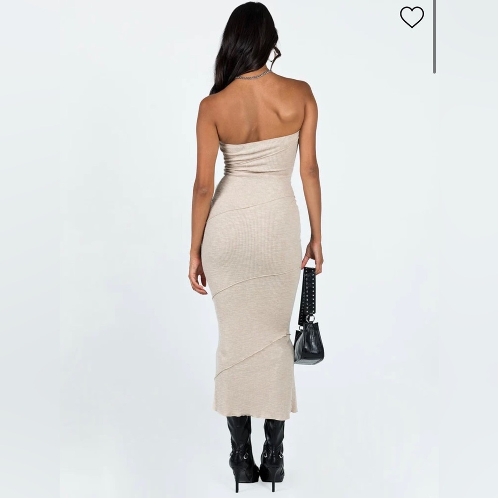 *NWT* Princess Polly Ribbed Maxi Oscar Dress - Oatmeal - Picture 3 of 8